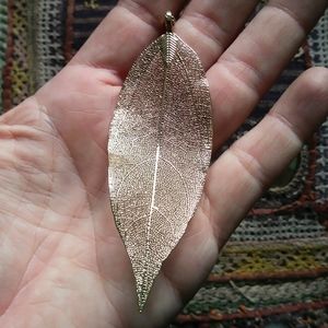 6 for $25! Goldtone Leaf Skeleton Pendant Necklace